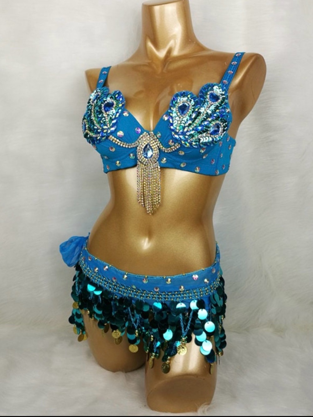 Blue & Teal Embellished 2-Piece Costume Set
